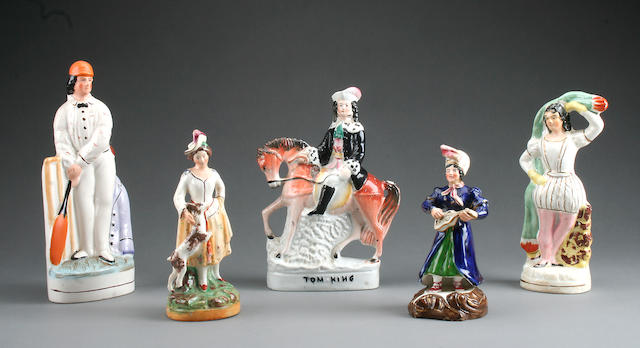 A group of Staffordshire figures