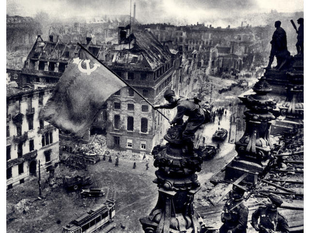KHALDEY (YEVGENI)  The Red Flag over the Reichstag, Berlin, May 1945