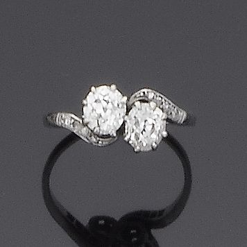 A diamond two-stone ring