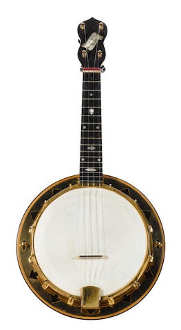 George Formby/George Harrison: A gold-plated Dallas 'E' banjolele,