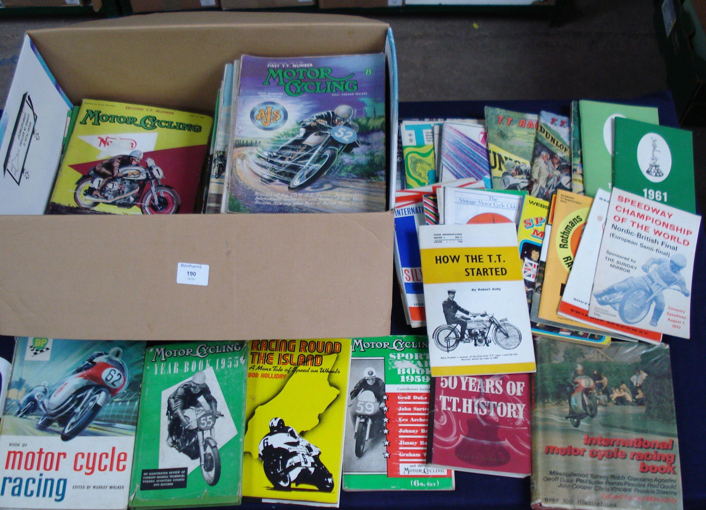 A small quantity of motorcycle race related literature,