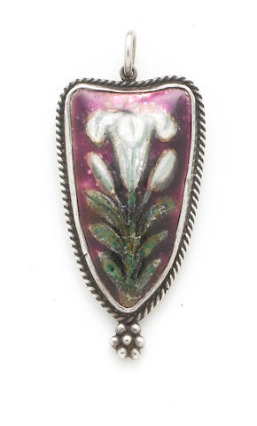 SUFFRAGETTES MURPHY (MARGARET) A silver and enamel Arts and Crafts pendant by Ernestine Mills