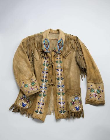 Bonhams : A northern plains beaded buckskin fringed jacket Cree 77cm