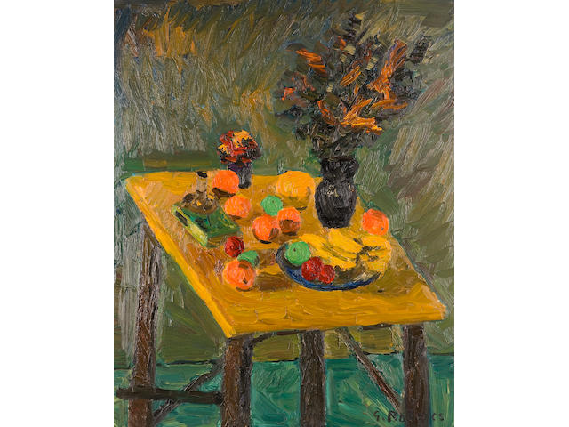 William Goodridge Roberts, R.C.A., O.S.A. (Canadian, 1904-1974) Still life with fruit and flowers 36 x 29in (91.5 x 73.7cm)