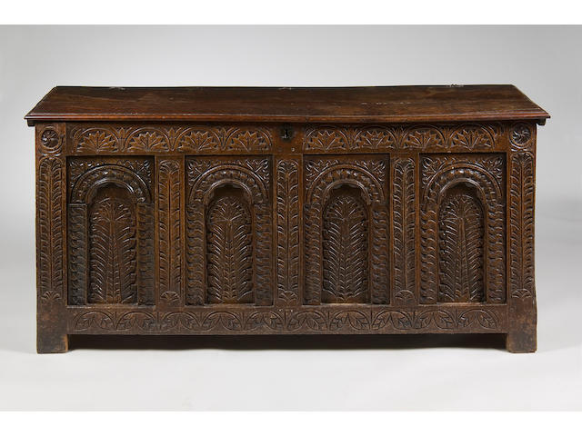 A 17th Century and later oak coffer