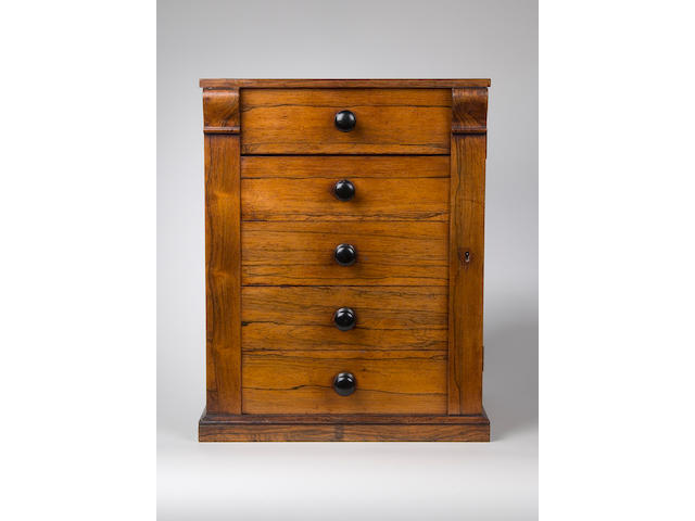 A Victorian rosewood collectors cabinet
