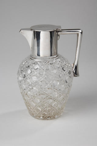 An Edwardian silver mounted cut glass decanter J.G & Sons, London 1901,