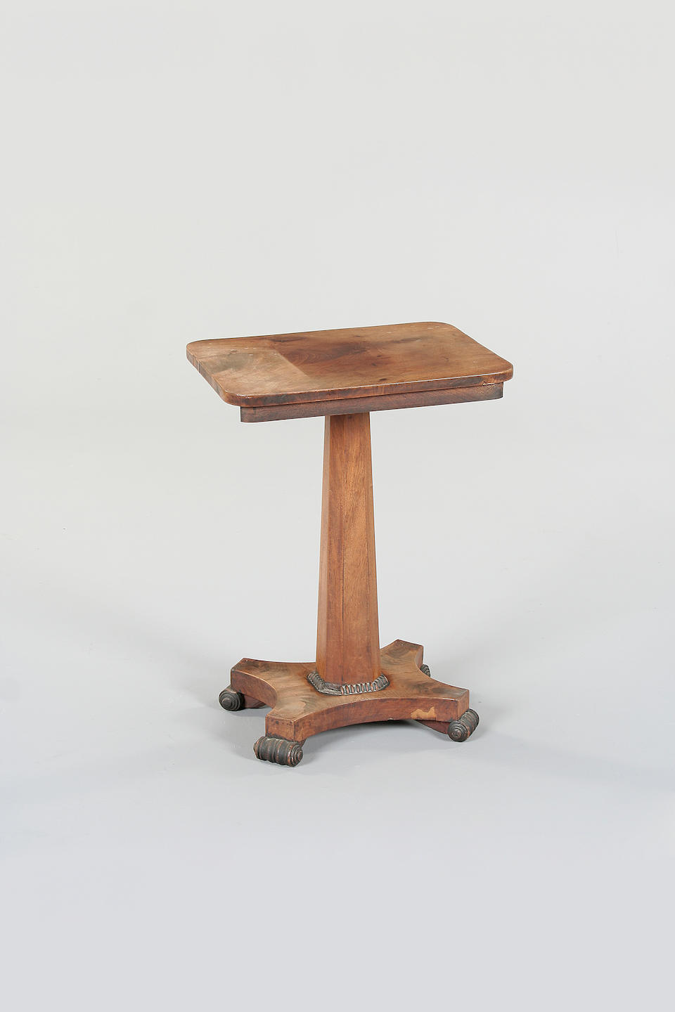 A mahogany pedestal table and a George III style tripod table, the pedestal table circa 1830, 2