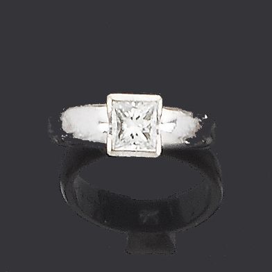 A diamond single-stone ring
