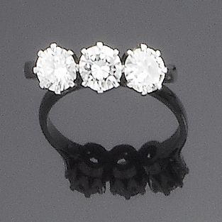 A diamond three-stone ring