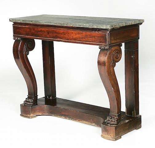A late Regency mahogany console table
