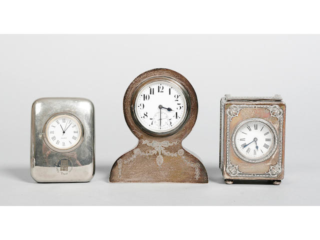 A mid 20th century silver cased carriage clock Charles Dimier, London 1908,