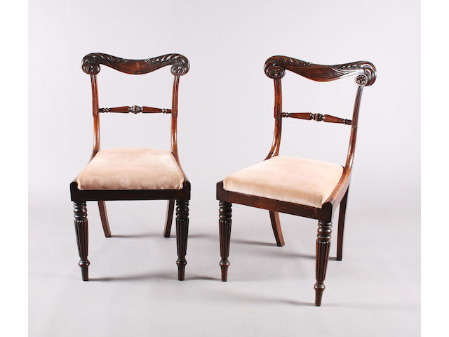 A set of six George IV rosewood standard chairs