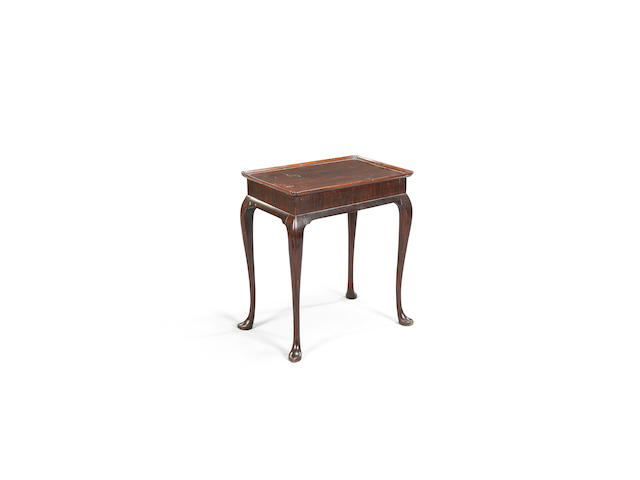 A George II style mahogany occasional table,the tray top on cabriole legs with pad feet, elements 18th Century, 57 x 36.5 x 65cm
