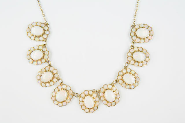 An opal cluster necklace, modern