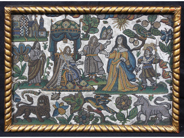 A 17th century beaded picture