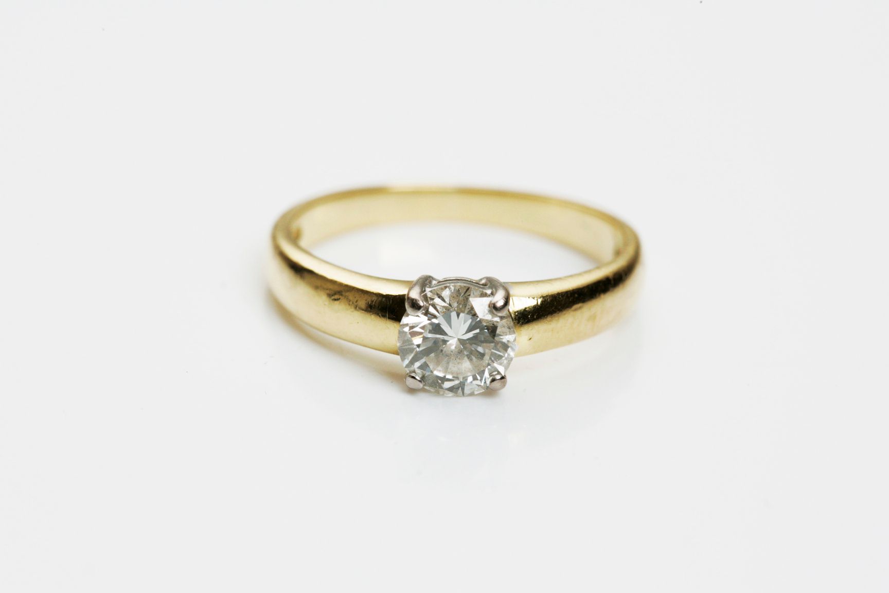 A diamond single-stone ring