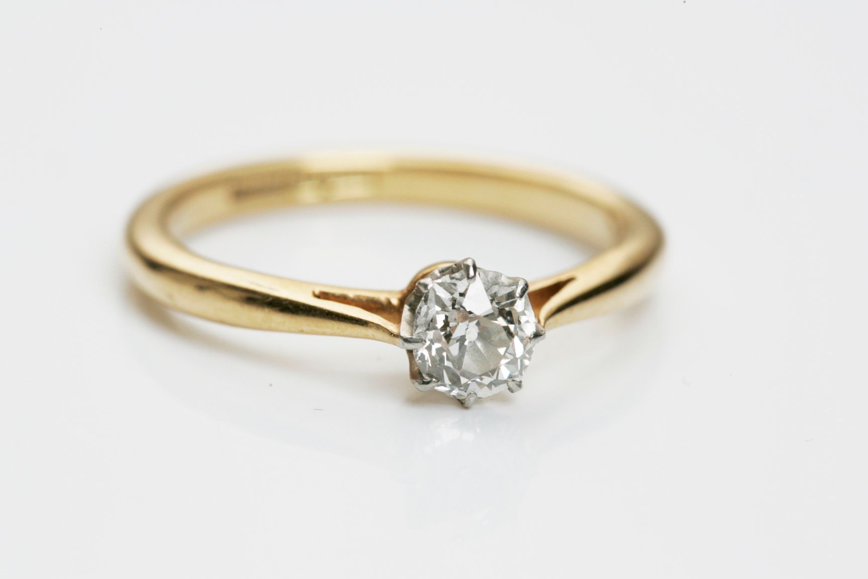 A diamond single-stone ring