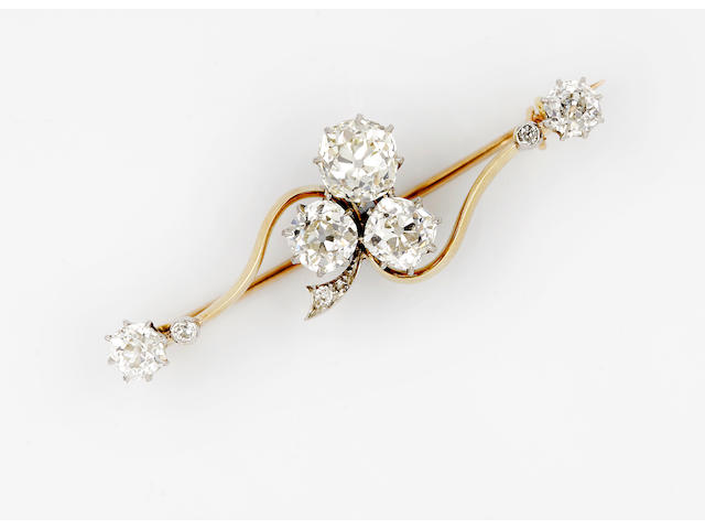 A Victorian diamond brooch,