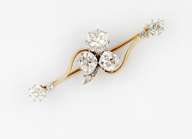 A Victorian diamond brooch,