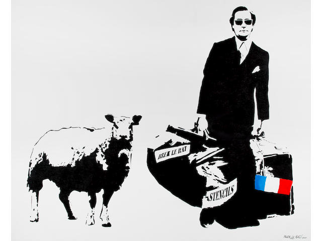 Blek Le Rat (French, born 1952) 'Man Who Walks Through Walls With a Sheep', 2007