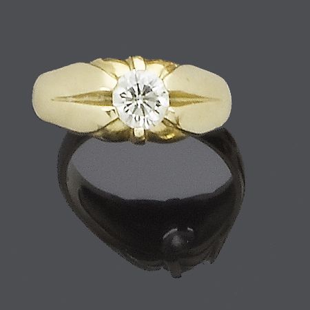 A diamond single-stone ring