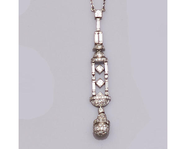An Art Deco diamond pendant