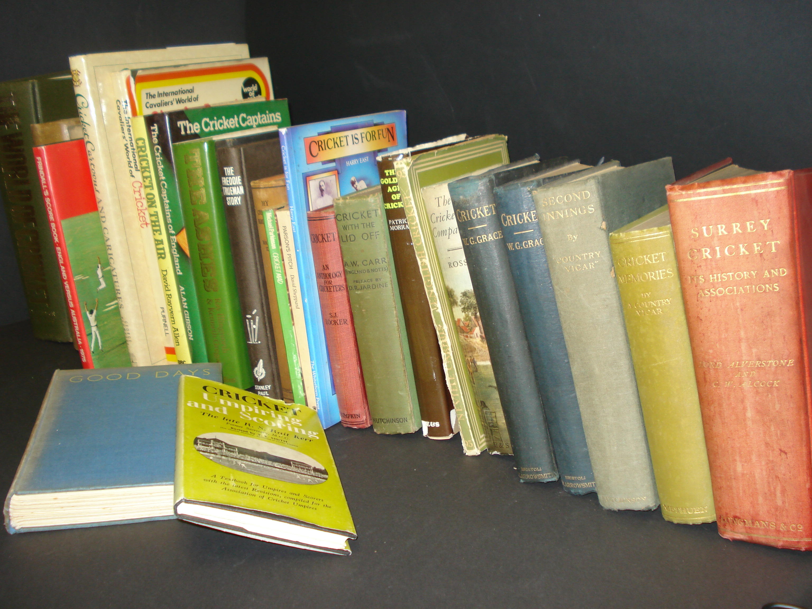 A collection of cricket books