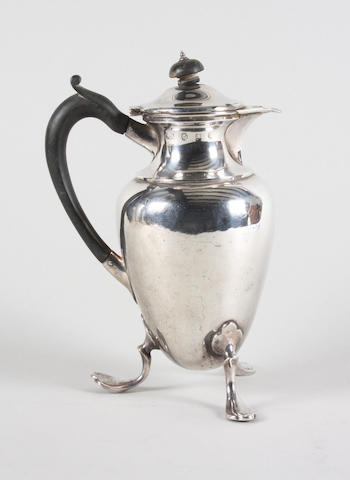 A Scottish silver hot water pot By Hamilton and Inches, Edinburgh, 1900,