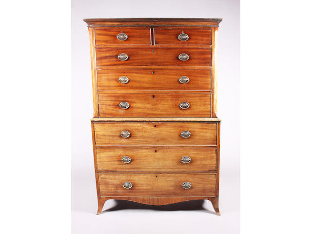 A late George III mahogany chest-on-chest