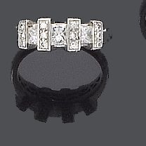 A diamond three-stone ring