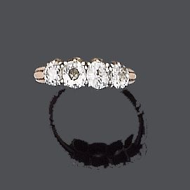 A diamond four-stone ring