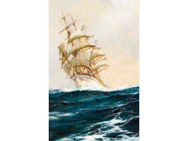 Montague Dawson (British, 1895-1973) The White Ship running free before a fair wind 91.4 x 61cm. (36 x 24in.)