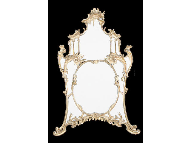 A large late 19th century carved giltwood mirror circa 1880