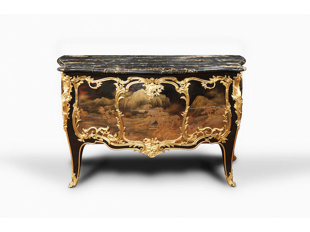 A fine ormolu-mounted Japanese lacquer bomb&#233; Commodeby Fran&#231;ois Linke, Paris, late 19th century, index number 1810