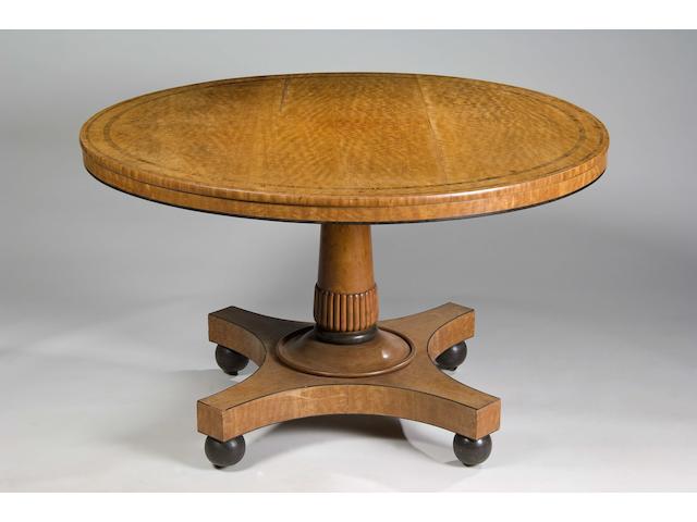 A Regency satinwood and kingwood crossbanded centre table  attributed to Gillows
