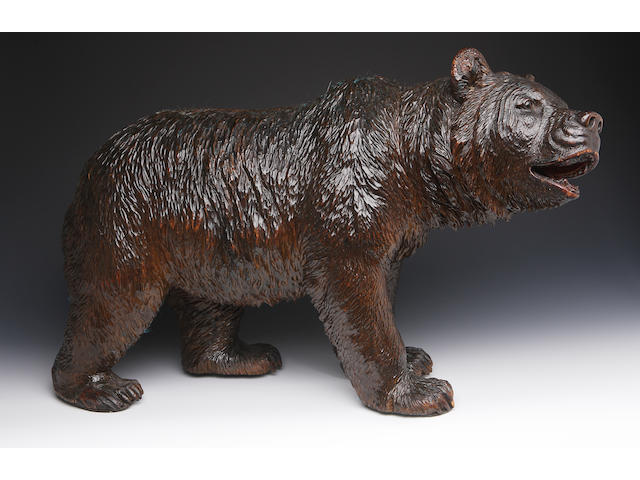 A late 19th century German carved wooden bear