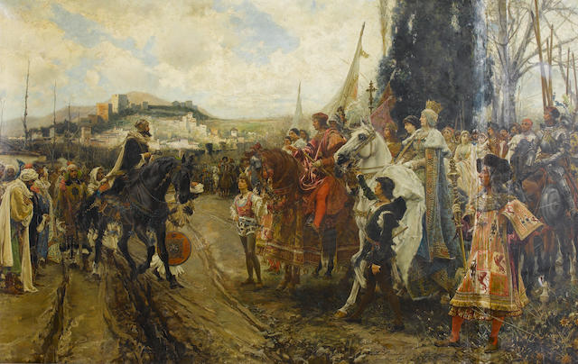 Francisco Pradilla y Ortiz (Spanish, 1848-1921) The surrender of Granada in 1492