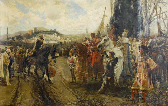 Francisco Pradilla y Ortiz (Spanish, 1848-1921) The surrender of Granada in 1492