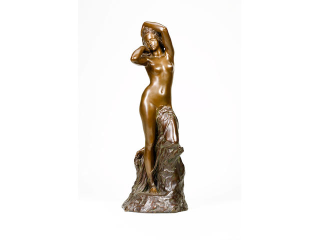 Gustav Frederic Michel (French, 1851-1924): A bronze nude figure 'Dans Le Reve'