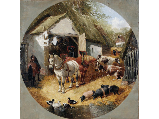 John Frederick Herring, Jnr. (British, 1815-1907) A farmyard scene