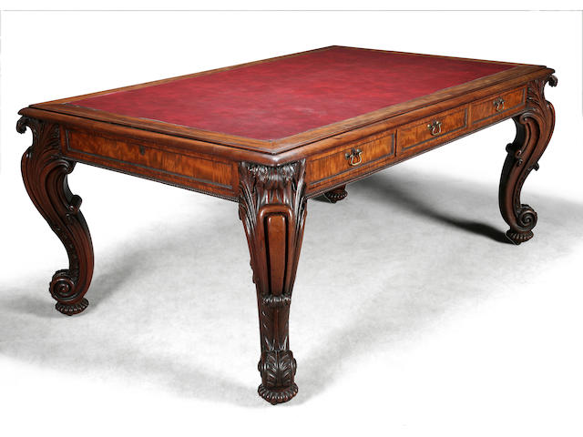 A good William IV mahogany partners' library table circa 1830 attributable to Gillows