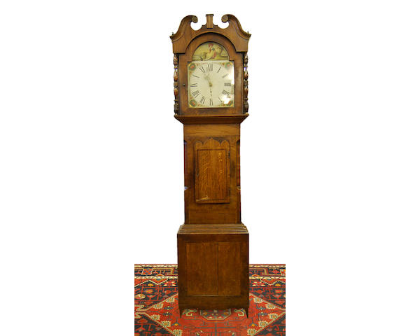 A Victorian mahogany and oak-cased thirty-hour painted dial longcase clock Anonymous