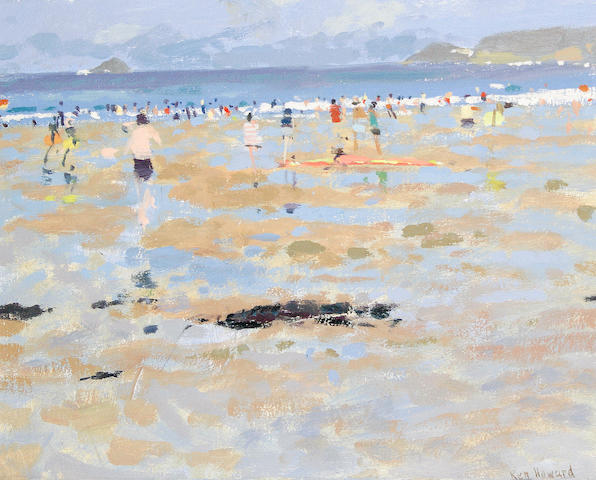 Ken Howard R.A. (British, born 1932) Figures on the Sands