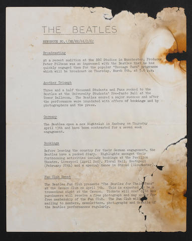 A handbill for the Beatles at the Heswall Jazz Club, Saturday, 24th March 1962,