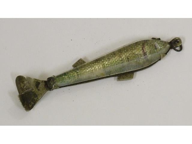 A rare glass and nickel spinning bait