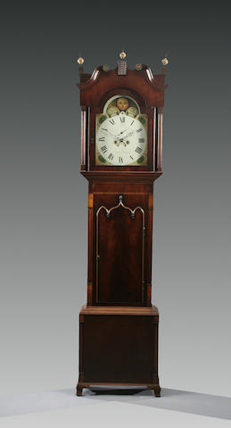 A mahogany-cased eight-day painted-dial longcase clock with moon phase, early 19th Century William Parke, New Mills, circa 1820