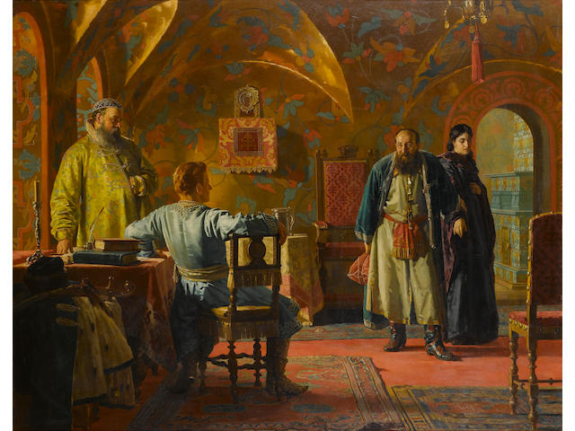 Follower of Konstantin Egorovich Makovsky (Russian, 1839-1915) In the boyar's chamber