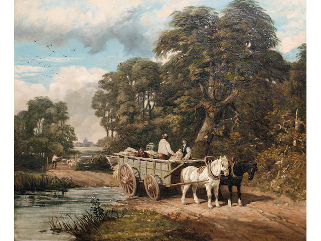 Edmund John Niemann (British, 1813-1876) 'Crossing the ford'