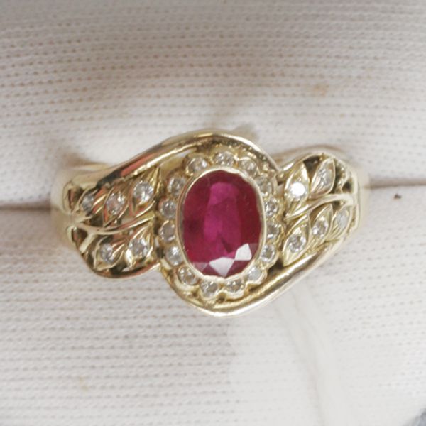 A ruby and diamond dress ring